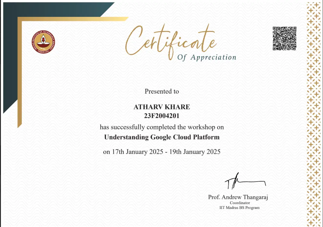 GCP Workshop Certificate