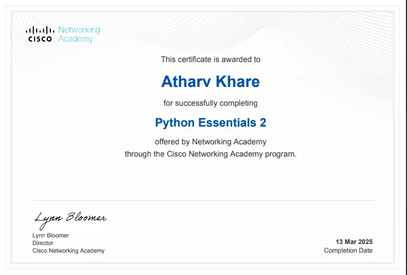 Python Programming Certificate
